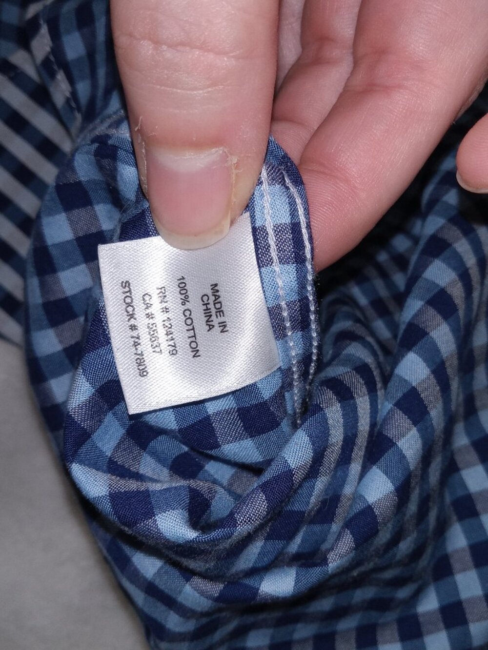 Johnston Murphy Men's XL Blue Gradient Gingham Plaid Button Down Dress Shirt - Picture 15 of 15